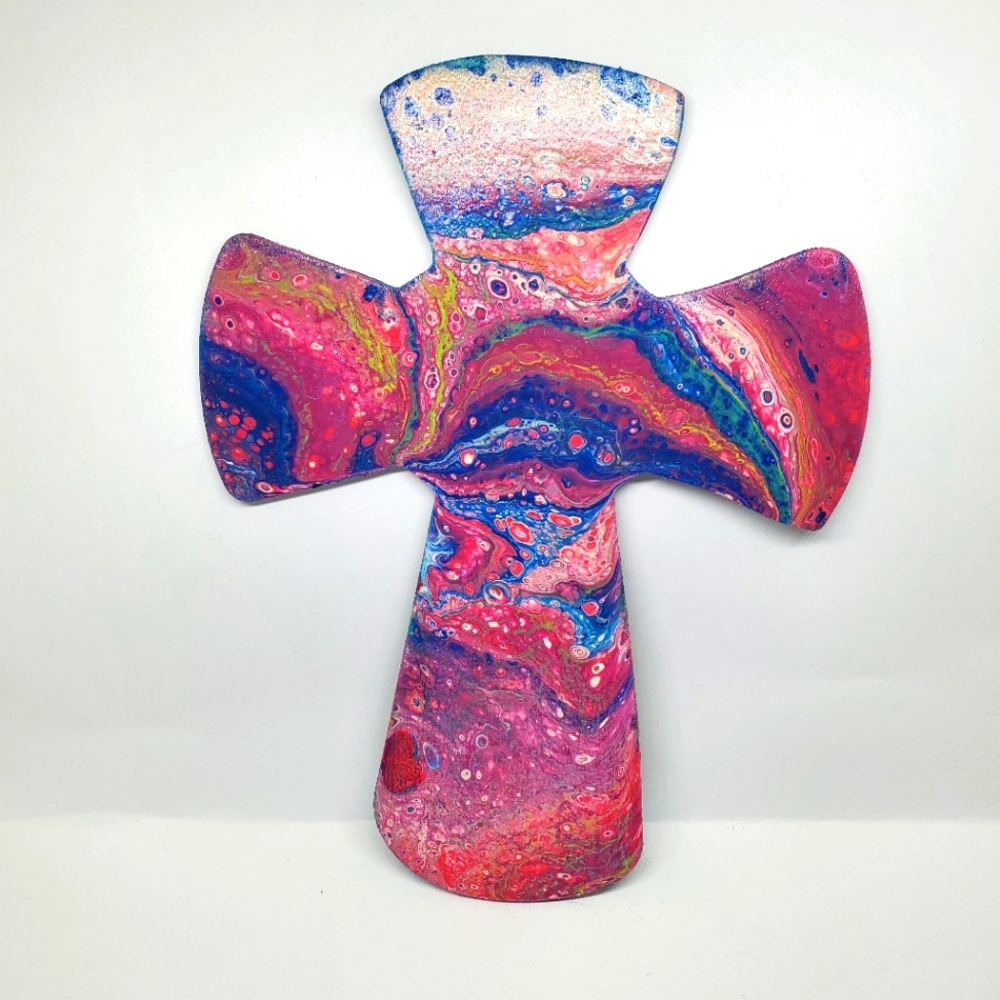 Handpainted Wooden Cross Art
